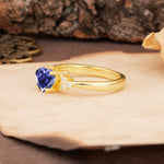 Unique, Minimalist 4-Prong Heart-Cut Tanzanite Engagement Ring - Additional view