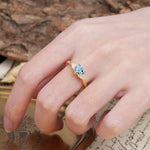 Unique, Minimalist 4-Prong Heart-Cut Aquamarine Engagement Ring - Additional view