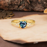 Unique, Minimalist 4-Prong Heart-Cut Alexandrite Engagement Ring - Additional view