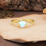 Unique, Minimalist 4-Prong Heart-Cut Moonstone Engagement Ring - Additional view