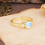 Unique, Minimalist 4-Prong Heart-Cut Moonstone Engagement Ring - Additional view