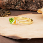 Unique, Minimalist 4-Prong Heart-Cut Peridot Engagement Ring - Additional view