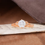 Unique Luxurious 4-Prong Oval Cut Moissanite Engagement Ring - Additional view