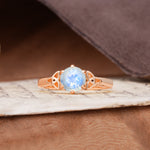 Unique Luxurious 4-Prong Oval Cut Moonstone Engagement Ring - Additional view