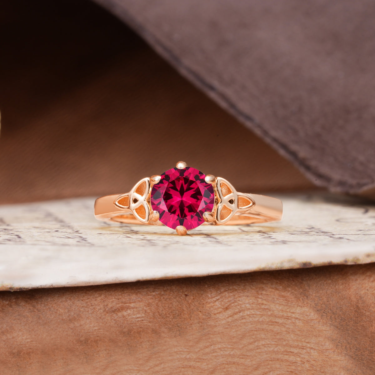 Unique Luxurious 4-Prong Oval Cut Ruby Engagement Ring - Additional view