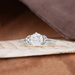 Unique Luxurious 4-Prong Oval Cut Moissanite Engagement Ring - Additional view