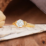 Unique Luxurious 4-Prong Oval Cut Moissanite Engagement Ring - Additional view