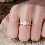 Unique Luxurious 4-Prong Oval Cut Moissanite Engagement Ring - Additional view