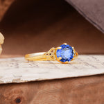 Unique Luxurious 4-Prong Oval Cut Sapphire Engagement Ring - Additional view