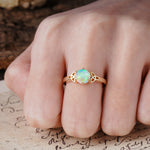 Unique Luxurious 4-Prong Oval Cut Fire Opal Engagement Ring - Additional view