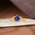 Unique Luxurious 4-Prong Oval Cut Tanzanite Engagement Ring - Additional view