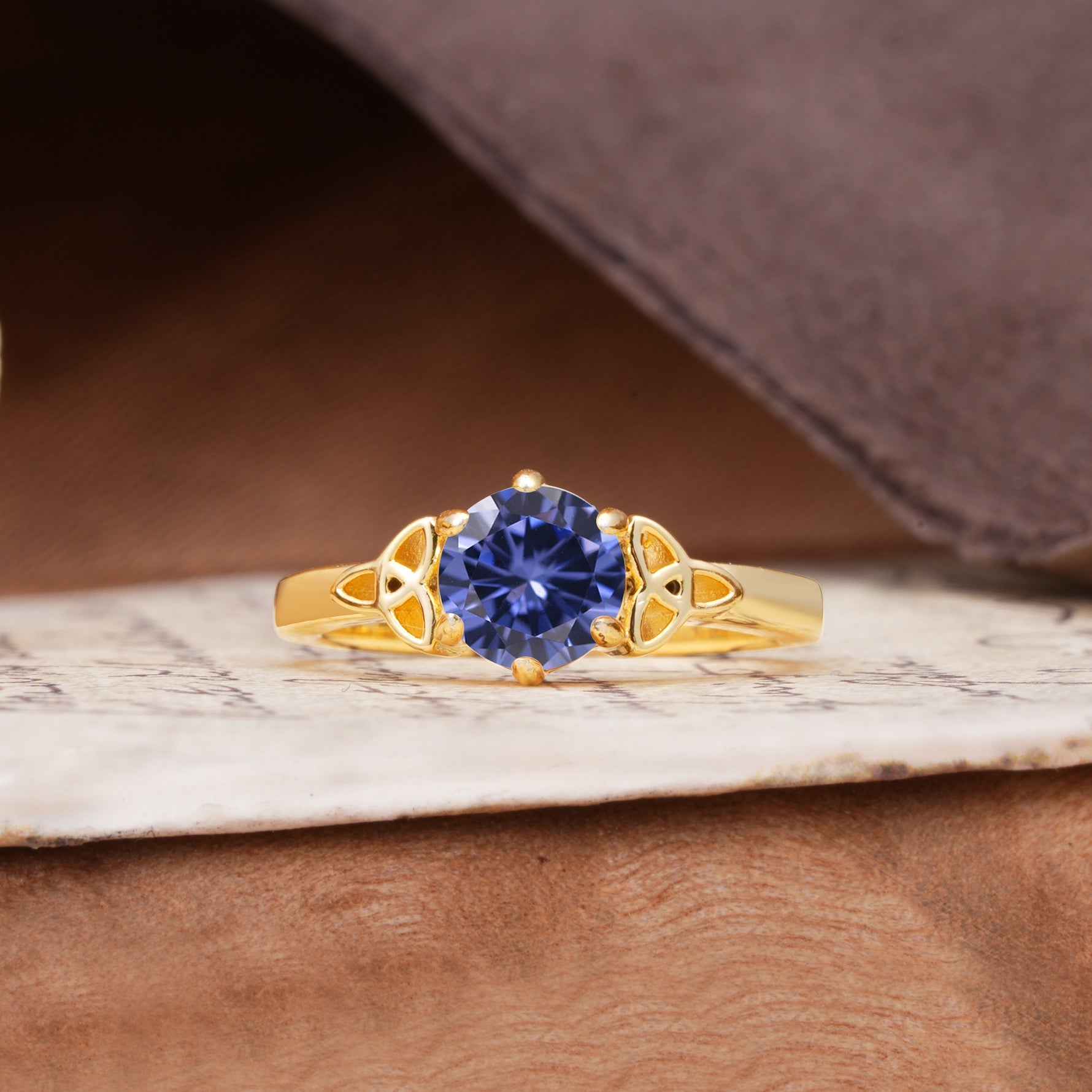 Unique Luxurious 4-Prong Oval Cut Tanzanite Engagement Ring - Additional view