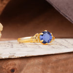 Unique Luxurious 4-Prong Oval Cut Tanzanite Engagement Ring - Additional view