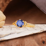 Unique Luxurious 4-Prong Oval Cut Tanzanite Engagement Ring - Additional view