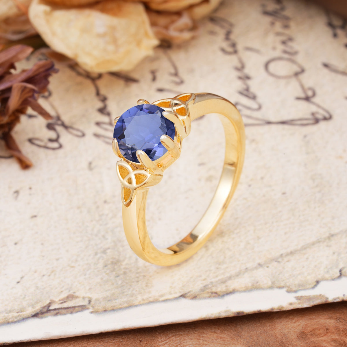 Unique Luxurious 4-Prong Oval Cut Tanzanite Engagement Ring - Additional view