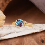 Unique Luxurious 4-Prong Oval Cut Alexandrite Engagement Ring - Additional view
