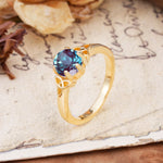 Unique Luxurious 4-Prong Oval Cut Alexandrite Engagement Ring - Additional view