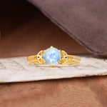Unique Luxurious 4-Prong Oval Cut Moonstone Engagement Ring - Additional view