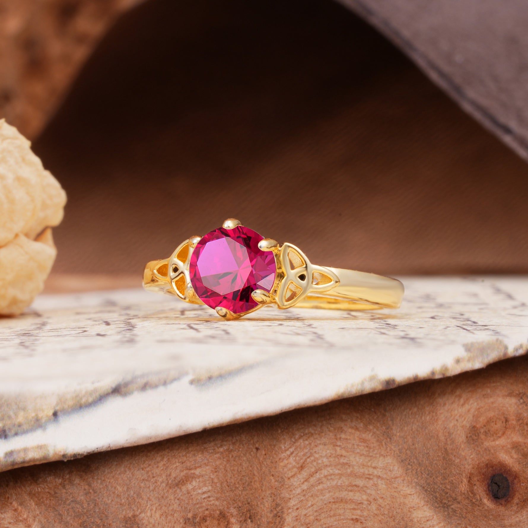 Unique Luxurious 4-Prong Oval Cut Ruby Engagement Ring - Additional view