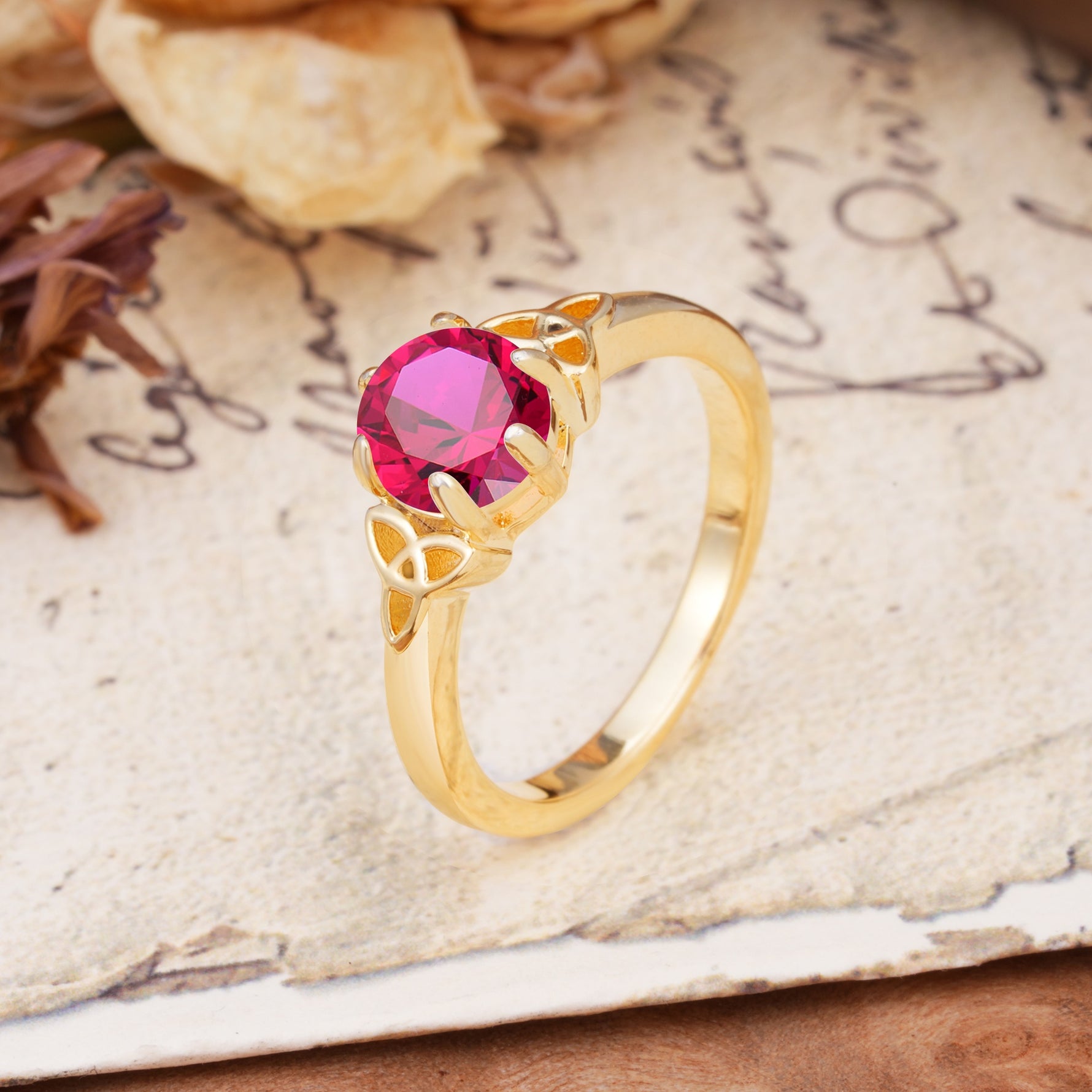 Unique Luxurious 4-Prong Oval Cut Ruby Engagement Ring - Additional view