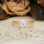 Classic Vintage 6-Prong Oval Cut Moissanite Engagement Ring - Additional view