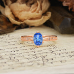 Classic Vintage 6-Prong Oval Cut Sapphire Engagement Ring - Additional view