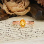 Classic Vintage 6-Prong Oval Cut Citrine Engagement Ring - Additional view
