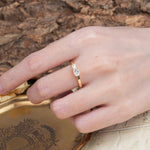 Unique, Minimalist 4-Prong Oval Cut Moissanite Two-Stone Wedding Ring - Additional view