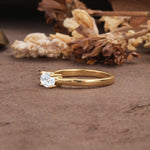 Unique, Minimalist 4-Prong Oval Cut Lab Diamond Two-Stone Wedding Ring - Additional view