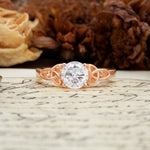 Nature-Inspired, Uniquely Intertwined 4-Prong Round Cut Moissanite Engagement Ring - Additional view