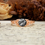 Nature-Inspired, Uniquely Intertwined 4-Prong Round Cut Black Rutilated Quartz Engagement Ring - Additional view