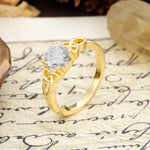 Nature-Inspired, Uniquely Intertwined 4-Prong Round Cut Moissanite Engagement Ring - Additional view
