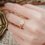 Nature-Inspired, Uniquely Intertwined 4-Prong Round Cut Moissanite Engagement Ring - Additional view