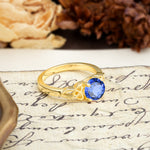 Nature-Inspired, Uniquely Intertwined 4-Prong Round Cut Sapphire Engagement Ring - Additional view