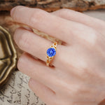 Nature-Inspired, Uniquely Intertwined 4-Prong Round Cut Sapphire Engagement Ring - Additional view