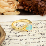 Nature-Inspired, Uniquely Intertwined 4-Prong Round Cut Fire Opal Engagement Ring - Additional view