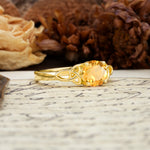 Nature-Inspired, Uniquely Intertwined 4-Prong Round Cut Citrine Engagement Ring - Additional view