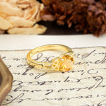 Nature-Inspired, Uniquely Intertwined 4-Prong Round Cut Citrine Engagement Ring - Additional view