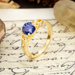 Nature-Inspired, Uniquely Intertwined 4-Prong Round Cut Tanzanite Engagement Ring - Additional view