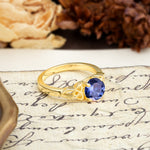 Nature-Inspired, Uniquely Intertwined 4-Prong Round Cut Tanzanite Engagement Ring - Additional view
