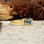 Nature-Inspired, Uniquely Intertwined 4-Prong Round Cut Black Rutilated Quartz Engagement Ring - Additional view