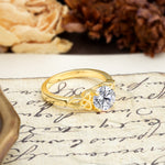 Nature-Inspired, Uniquely Intertwined 4-Prong Round Cut Lab Diamond Engagement Ring - Additional view