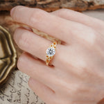 Nature-Inspired, Uniquely Intertwined 4-Prong Round Cut Lab Diamond Engagement Ring - Additional view