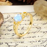 Nature-Inspired, Uniquely Intertwined 4-Prong Round Cut Moonstone Engagement Ring - Additional view