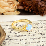 Nature-Inspired, Uniquely Intertwined 4-Prong Round Cut Moonstone Engagement Ring - Additional view