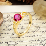 Nature-Inspired, Uniquely Intertwined 4-Prong Round Cut Ruby Engagement Ring - Additional view