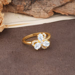 Unique Windmill-Flower Shape, 2-Prong Oval Cut Lab Diamond Wedding Ring - Additional view