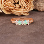 Unique and Luxurious 4-Prong Round Cut Fire Opal Wedding Ring - Additional view