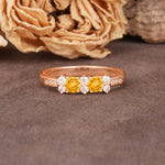 Unique and Luxurious 4-Prong Round Cut Citrine Wedding Ring - Additional view