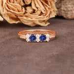 Unique and Luxurious 4-Prong Round Cut Tanzanite Wedding Ring - Additional view